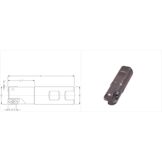 Picture of K-Tool RM-1500A-4 Milling Cutter 90.0° 1.500 Cutter Diameter 1.000 Weldon