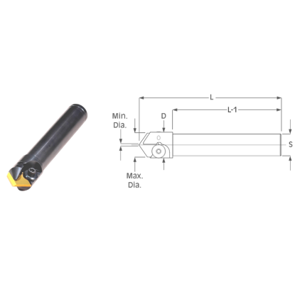 Picture of K-Tool SDCS-1002L 100° Spot Drill - 2 Flutes Effective - Must be held in a Collet Milling Cutter 1.125 Cutter Diameter 1.000 Round