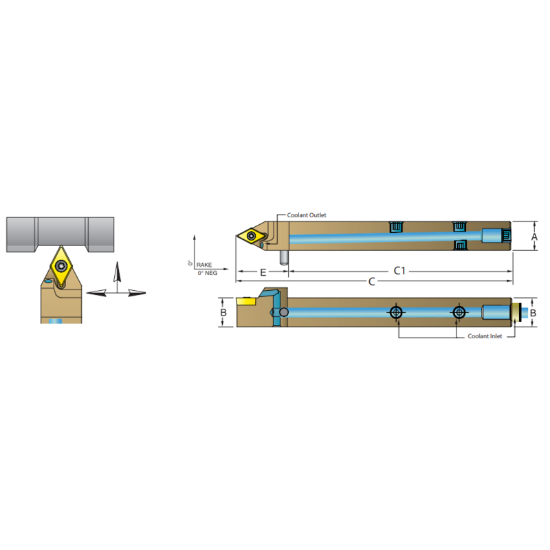 Picture of DORIAN ASDPCN1212-H07 55.0° Swiss Square 0.472 Shank 3.940 OAL
