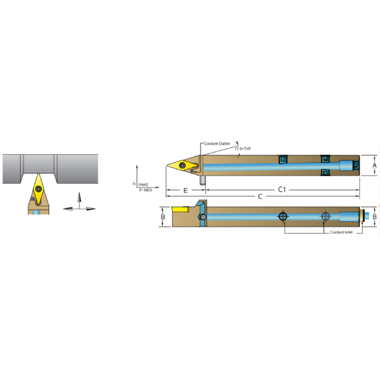 Picture of DORIAN ASVVPN1212-H11 35.0° Swiss Square 0.472 Shank 3.940 OAL