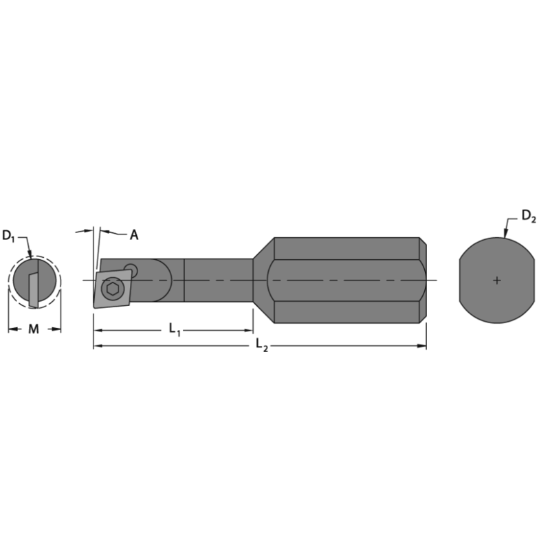 Picture of EVEREDE Tool 00187CH 80.0 ° Boring Bar Dia0.5000 Positive 0.2500 6.35MM - 1/4 - E Cutter Dia