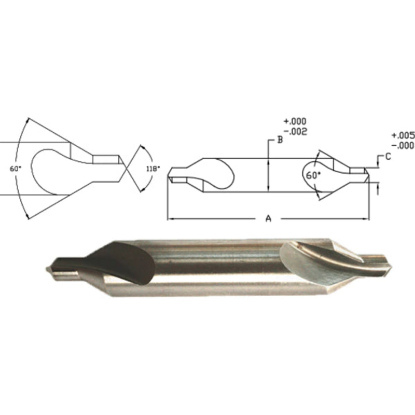Picture of LINK 20-L2-135 10ST Type DED HSS Center Drill