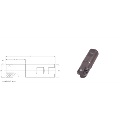 Picture of K-Tool RM-1250B-3 Milling Cutter 90.0° 1.250 Cutter Diameter 1.000 Weldon