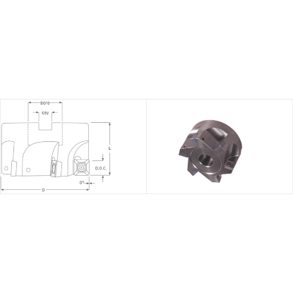 Picture of K-Tool SA-2000 Milling Cutter 90.0° 2.000 Cutter Diameter 0.750 Face Mill