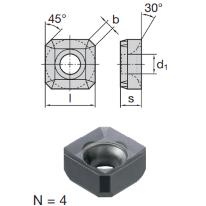 Picture of LMT FETTE SNKX 1205 AN LC610T Milling Insert Square
