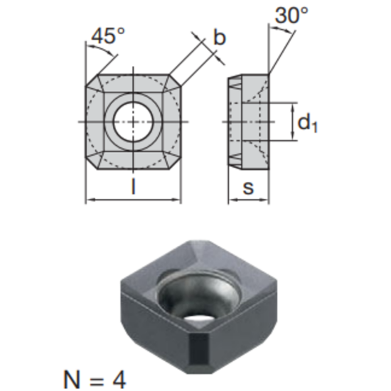 Picture of LMT FETTE SNKX 1205 AN LC610T Milling Insert Square