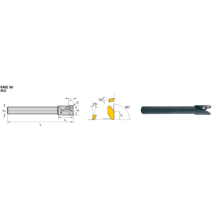 Picture of LMT FETTE EMZ90 V16.100SB-I Milling 90.0°, End Mill Milling Cutter 1.000 Cutter Diameter