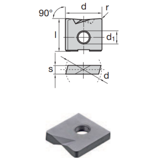 Picture of LMT FETTE WPV 25 N LWNS10M Milling Insert Flat Bottom