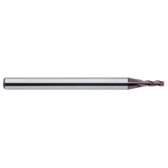 Picture of M.A. FORD 3MVR0781R.010AH DIA 5/64 SH 0.1250 LOC 0.2340 OAL 1.50 End Mill Standard Flute Variable Helix Carbide AlTiN Single End Corner Radius 0.0100 0.25MM TuffCut® 3MV