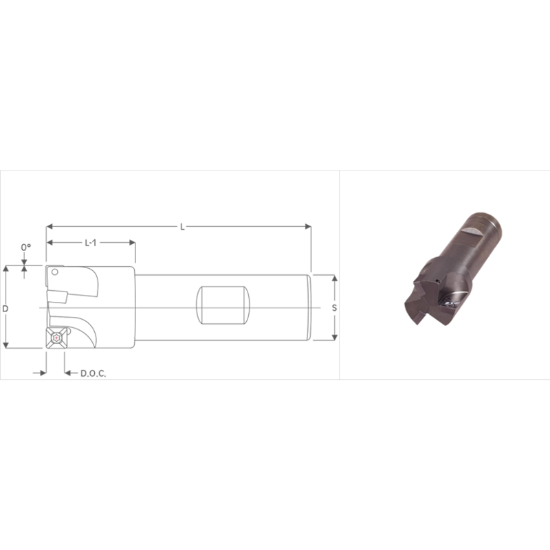 Picture of K-Tool SA-500 Milling Cutter 90.0° 0.500 Cutter Diameter 0.500 Weldon