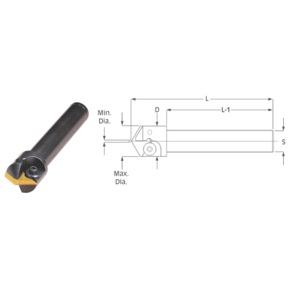 Picture of K-Tool SDCS-1201L 120° Spot Drill - 2 Flutes Effective - Must be held in a Collet Milling Cutter 1.000 Cutter Diameter 0.750 Round