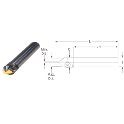 Picture of K-Tool SDCS-822L 82° Spot Drill - 2 Flutes Effective - Must be held in a Collet Milling Cutter 1.120 Cutter Diameter 0.750 Round