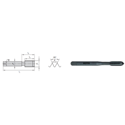 Picture of LMT FETTE 9104895 7/16-20.00TPI Cut Spiral Flute Mod Bottom 2.0P-3.0P HSSE Oxide +