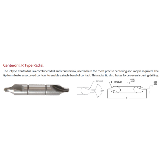 Picture of LINK CO-TL-008 7R Type DED Cobalt Center Drill , TIALN Coated