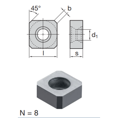 Picture of LMT FETTE SNKQ 1205 AN LC610T Milling Insert Square