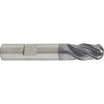 Picture of GORILLA MILL GM10B4WF	 DIA 1" SH 1.00 LOC 1.50 OAL 4.00 End Mill Rougher/Finisher Variable Helix Carbide TiAlN Single End Ball Nose