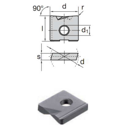 Picture of LMT FETTE WPV 1000-CF-4 LC240T Milling Insert Flat Bottom