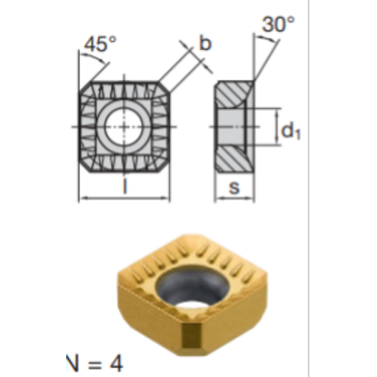 Picture of LMT FETTE SNKX 1205 AN-TR LC225T Milling Insert Square