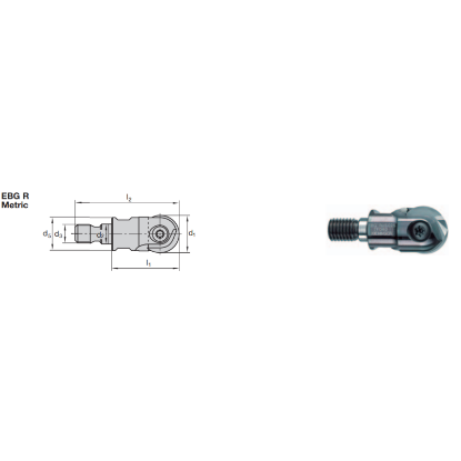 Picture of LMT FETTE EBG R 375 T0375 Milling Ball Mill Milling Cutter 0.375 Cutter Diameter