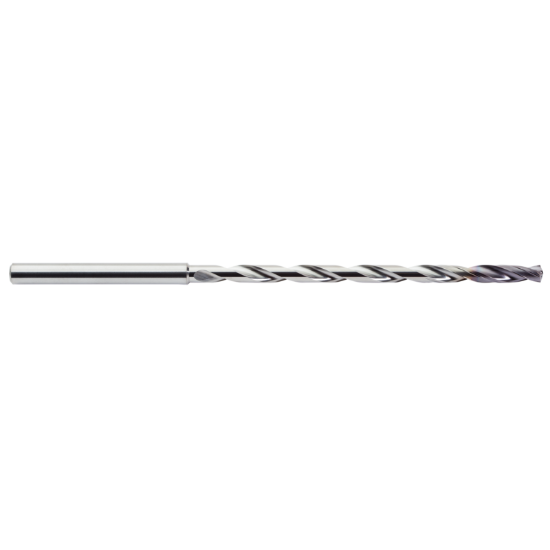 Picture of M.A. FORD CXDCEM1100AP Deep Hole Coolant Thru Carbide 140° - 142° 0.433 Dia 0.472 Shank 11.14 OAL 2 Flute 8.110 Flute Length Carbide AlTiN
