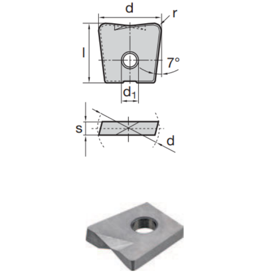 Picture of LMT FETTE WPB 1000-N-4 LC610T Milling Insert Back Draft