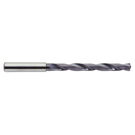 Picture of M.A. FORD 2XDCL4016A Deep Hole Coolant Thru Carbide 140° - 142° 0.401 Dia 0.472 Shank 5.866 OAL 2 Flute 3.661 Flute Length Carbide AlTiN