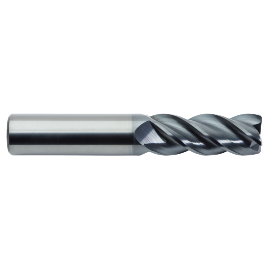 Picture of M.A. FORD 277XX104BW DIA 1 SH 1.00 LOC 4.1250 OAL 7.00 End Mill Standard Flute Variable Helix Carbide AlTiN Single End Corner Radius 0.0300 0.76MM TuffCut® XT