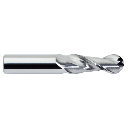 Picture of M.A. FORD 135B75001 DIA 3/4 SH 0.7500 LOC 1.6250 OAL 4.00 End Mill Standard Flute Standard Helix Carbide Uncoated Single End Ball Nose TuffCut® AL