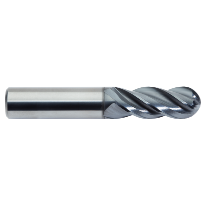Picture of M.A. FORD 27975010BW DIA 3/4 SH 0.7500 LOC 1.50 OAL 4.00 End Mill Standard Flute Variable Helix Carbide AlTiN Single End Ball Nose TuffCut® XT