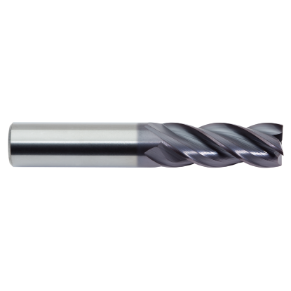 Picture of M.A. FORD 17710012AW DIA 1 SH 1.00 LOC 1.50 OAL 4.00 End Mill Standard Flute Variable Helix Carbide AlTiN Single End Corner Radius 0.0150 0.38MM TuffCut® XR