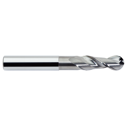 Picture of M.A. FORD 135B2362N3ZR DIA 6MM SH 0.2362 LOC 0.3150 OAL 2.5197 End Mill Standard Flute Standard Helix Carbide ZrN Single End Ball Nose TuffCut® AL