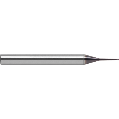 Picture of ROBBJACK MDM-203-01.5 DIA 1.50MM SH 0.2362 LOC 0.0591 OAL 2.480 End Mill Standard Flute Standard Helix Carbide Uncoated Single End Ball Nose