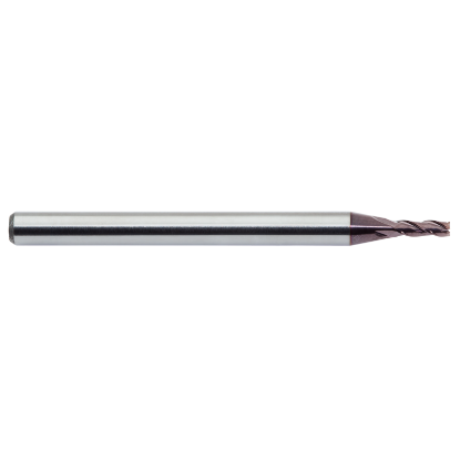 Picture of M.A. FORD 3MVR0938R.020AH DIA 3/32 SH 0.1250 LOC 0.2810 OAL 1.50 End Mill Standard Flute Variable Helix Carbide AlTiN Single End Corner Radius 0.0200 0.51MM TuffCut® 3MV