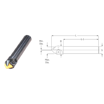 Picture of K-Tool SDCS-902L 90° Spot Drill - 2 Flutes Effective - Must be held in a Collet Milling Cutter 1.125 Cutter Diameter 1.000 Round