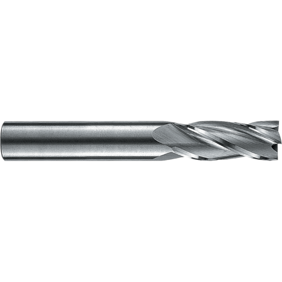 Picture of ROBBJACK NR-404-18 DIA 9/16 SH 0.5625 LOC 1.2500 OAL 3.50 End Mill Standard Flute Standard Helix Carbide Uncoated Single End Square Sharp