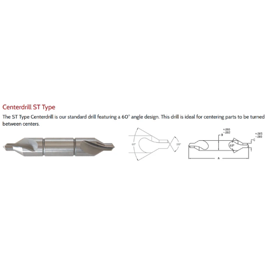 Picture of LINK CO-TL-098 7ST Type DED Cobalt Center Drill , TIALN Coated