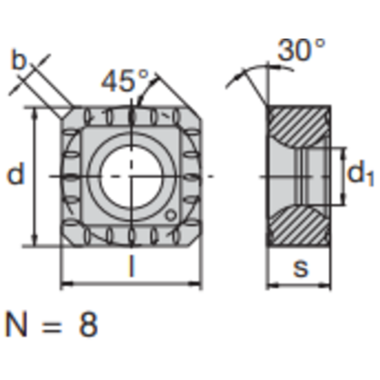 Picture of LMT FETTE SNKU 1205 AN-TR LC280QN Milling Insert Square