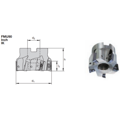 Picture of LMT FETTE FMU90A17.400ADIF Milling 90.0°, Face Mill Cutter 4.000 Cutter Diameter