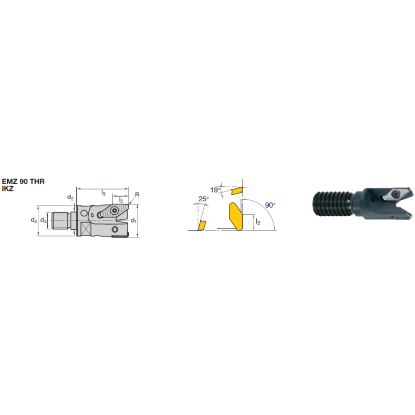 Picture of LMT FETTE EMU90 A17 . 100EI Milling 90.0°, End Mill Milling Cutter 1.250 Cutter Diameter