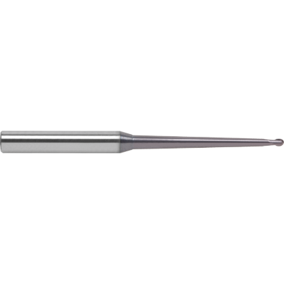 Picture of ROBBJACK MDM-206-03 DIA 3MM SH 0.2362 LOC 0.1181 OAL 2.9528 End Mill Standard Flute Standard Helix Carbide Uncoated Single End Ball Nose