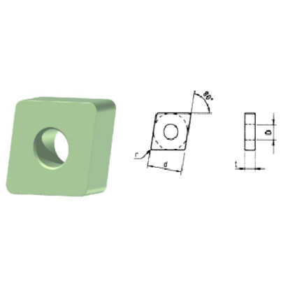 Picture of ROMAY CNGA 431 CC-10 Turning Insert 80.0° Ceramic 0.016 Corner Radius
