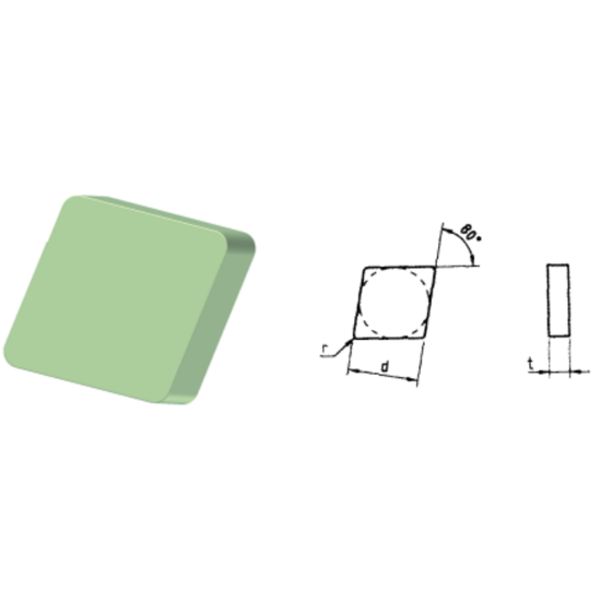 Picture of ROMAY CNGN 452 CC-10 Turning Insert 80.0° Ceramic 0.031 Corner Radius