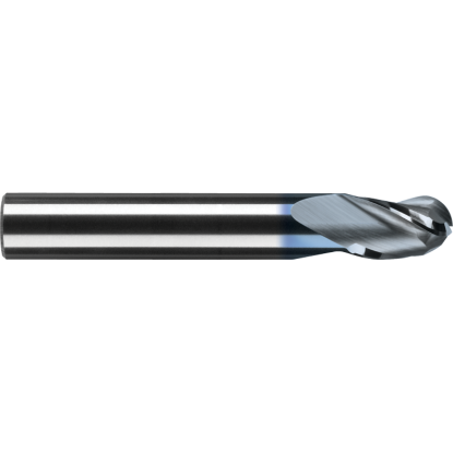 Picture of ROBBJACK B-300-20-T DIA 5/8 SH 0.6250 LOC 0.8750 OAL 3.50 End Mill Standard Flute Standard Helix Carbide TiN Single End Ball Nose