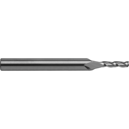Picture of ROBBJACK C8-303-04 DIA 1/8 SH 0.2500 LOC 0.50 OAL 2.50 End Mill Standard Flute Standard Helix Carbide Uncoated Single End Square Sharp