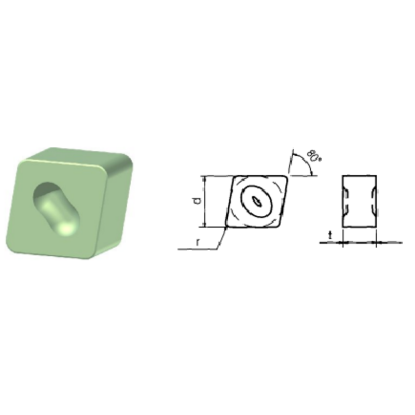 Picture of ROMAY CNGX 454 CC-513 Turning Insert 80.0° Silicon Nitride 0.062 Corner Radius