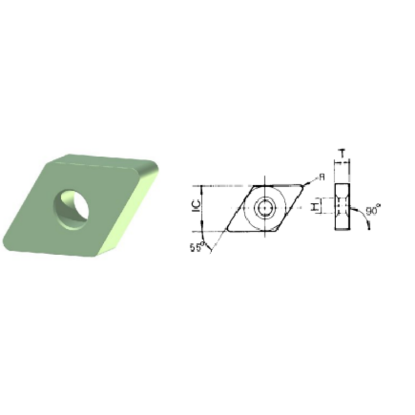 Picture of ROMAY DNGA 431 CC-5477 Turning Insert 55.0° Silicon Nitride 0.016 Corner Radius