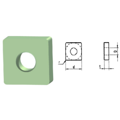 Picture of ROMAY SNMA 544 CC-516 Turning Insert Square Silicon Nitride 0.062 Corner Radius