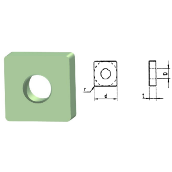 Picture of ROMAY SNMA 544 CC-516 Turning Insert Square Silicon Nitride 0.062 Corner Radius