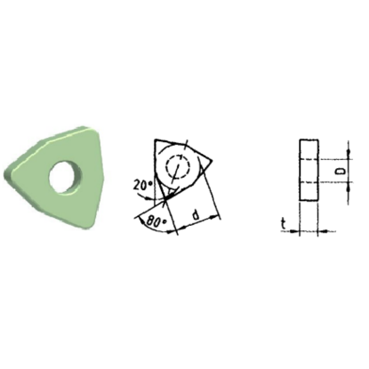 Picture of ROMAY WNGA 431 CC-30 Turning Insert Trigon Ceramic 0.016 Corner Radius