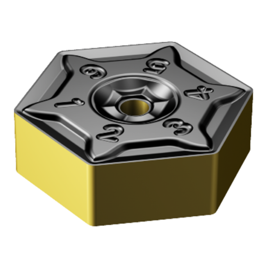 Picture of SANDVIK HNEF 09 05 08-KM 3330 CoroMill S-60 double sided hexagonal Insert; 60° for cast iron with double sided hexagonal Inserts
